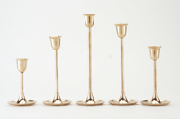 5 Piece Brass Candlesticks