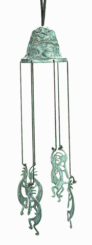 Brass Petina Kokopelli Windchime